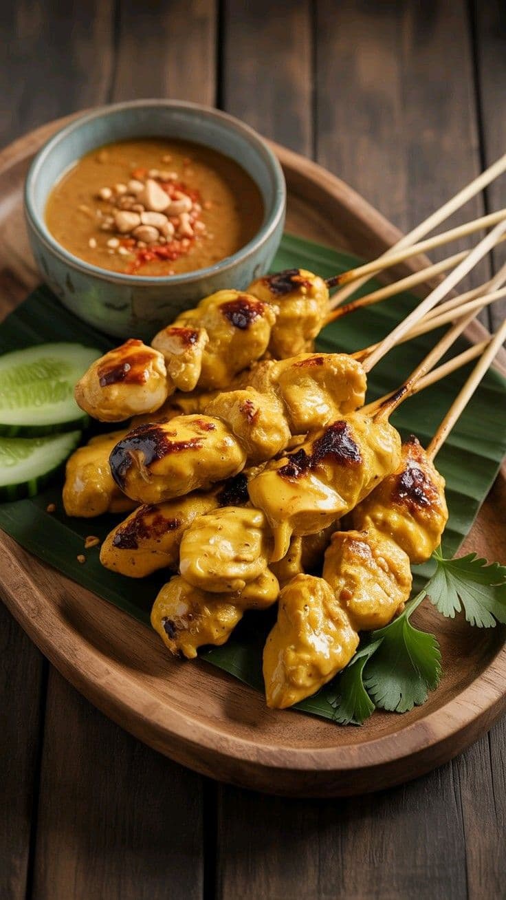 2. Kai Satay w. Peanut Sauce (4 pcs)